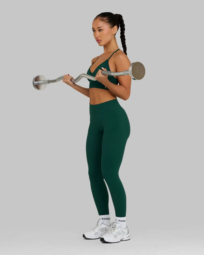 Atenea - Leggings sculpting de tiro medio con frunce - Verde