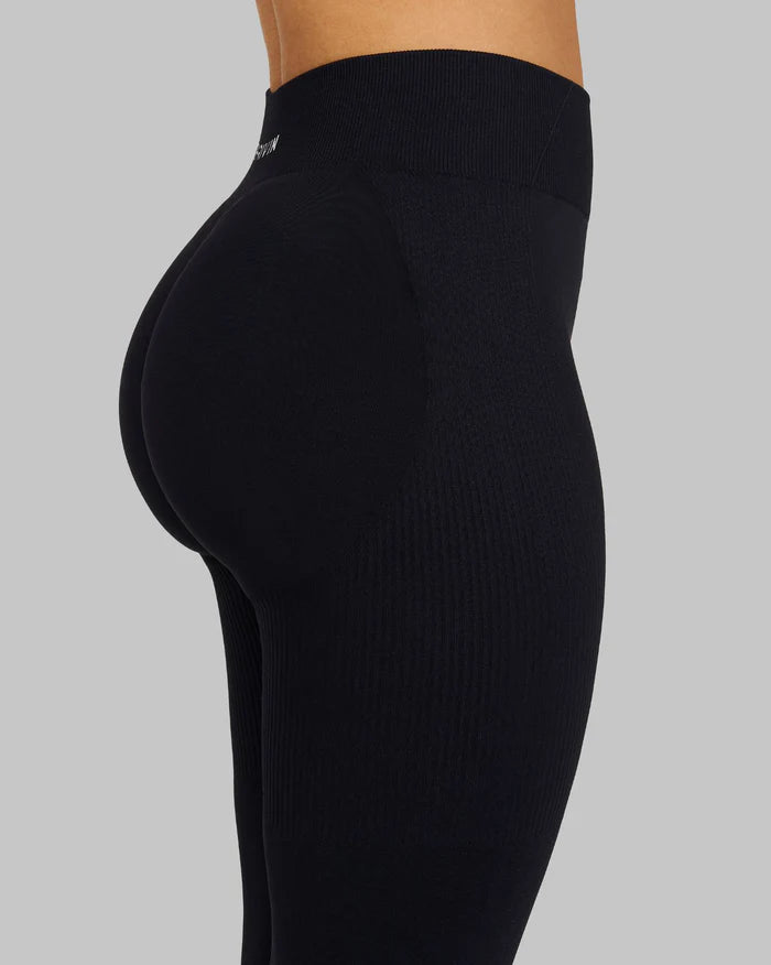 Atenea - Leggings sculpting de tiro medio con frunce - Negro