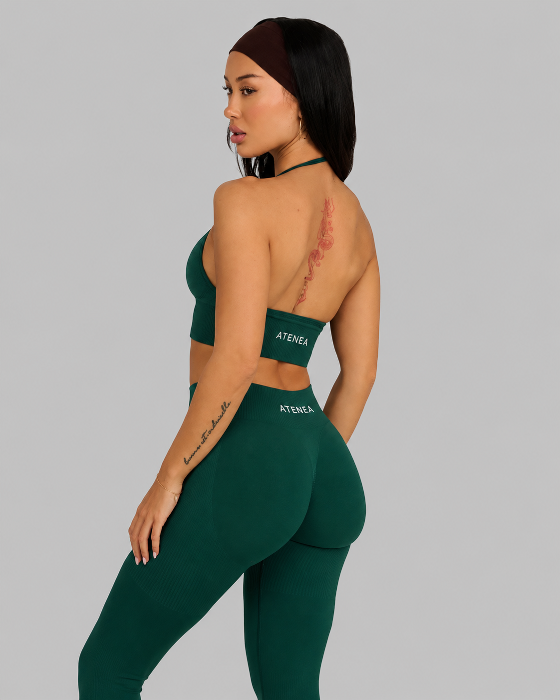Atenea - Leggings sculpting de tiro medio con frunce - Verde