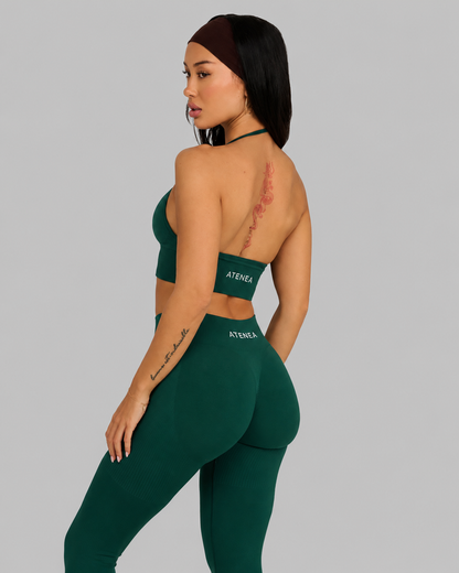 Atenea - Leggings sculpting de tiro medio con frunce - Verde