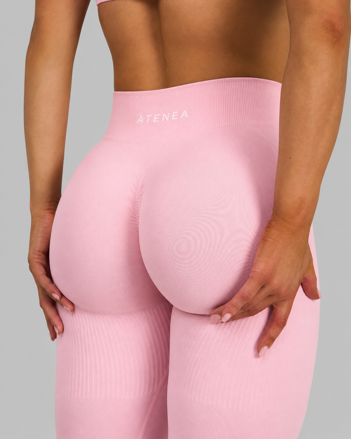 Atenea - Leggings sculpting de tiro medio con frunce - Rosa
