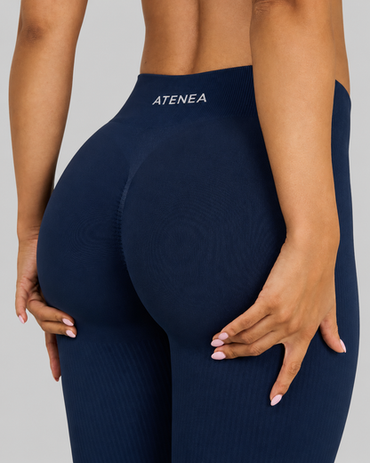 Atenea - Leggings sculpting de tiro medio con frunce - Azul